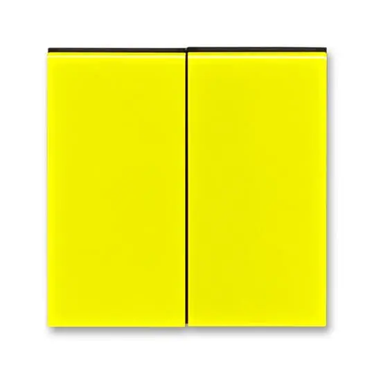 3559H-A00652 64  Kryt spínače kolébkového dělený, žlutá / kouřová černá